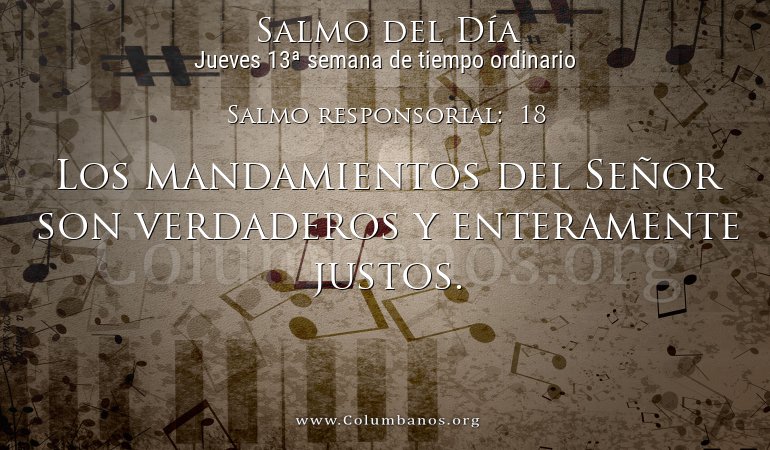 Salmo responsorial: 18 Salmo responsorial: 18